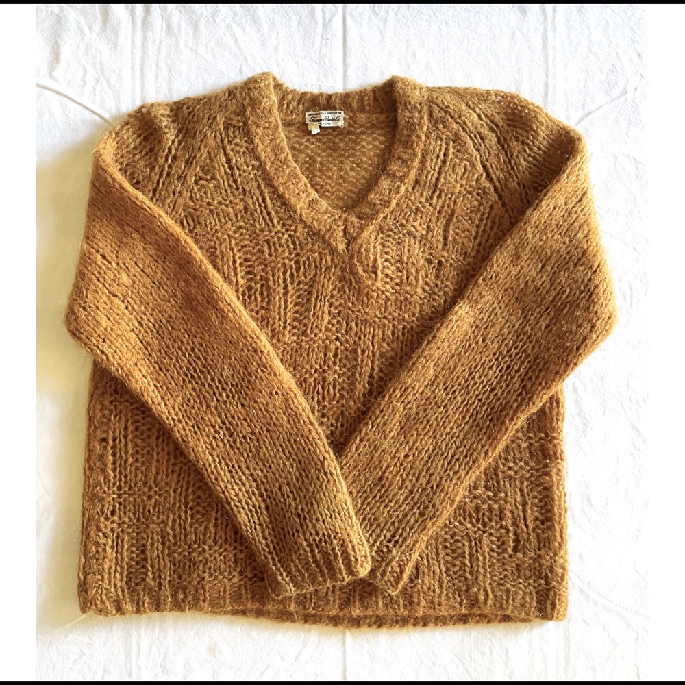 Vintage Mohair Basketweave Vneck Sweater